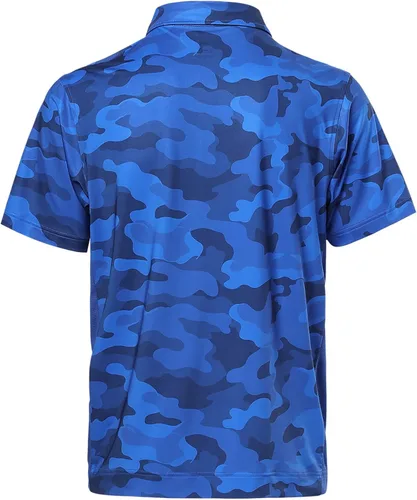 Vista 4 de DEOLAX Polo para hombre que absorbe la humedad, ajuste seco, camisa de golf para hombre, ajuste regular, estampado de moda, polo de manga corta