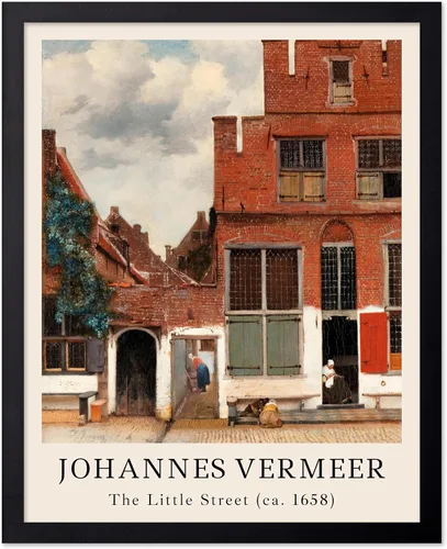 Vista 45 de Poster Master Póster vintage Johannes Vermeer – Impresión de pintura de vista retro de Delft – Vista del arte de Delft – Regalo para hombres