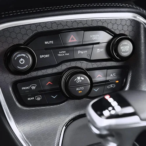 Vista 6 de Auprite Fundas de perilla de control de clima para accesorios Challenger 2015-2023 2024, para Dodge Charger 2015-2023 2024, para Dodge Chrysler Negro