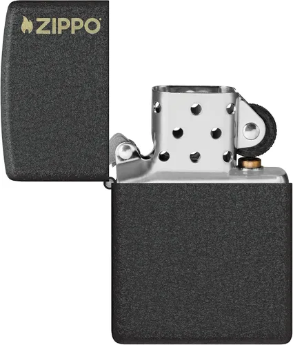 Vista 4 de Zippo Encendedor de Bolsillo Clásico con Logo Agrietado Negro