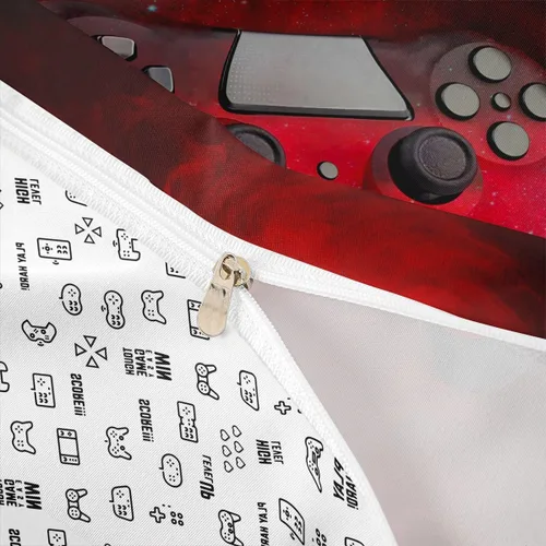 Vista 4 de Erosebridal - Juego de ropa de cama gamer para niños, tamaño matrimonial, decoración de habitación de juegos, funda de edredón hexagonal de panal