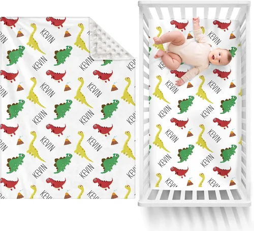 Vista 12 de Manta de bebé de doble capa con nombre personalizado, manta de ropa de cama para niños pequeños con estampado morado personalizado, multiusos