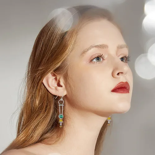 Vista 3 de Aretes bohemios hechos a mano, aretes bohemios, hechos a mano, joyería étnica antigua, aretes vintage para mujeres y niñas