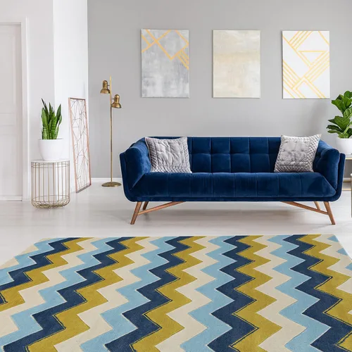 Vista 2 de Linon Colección Trío RUG-TARL3681, azul, 8 x 10