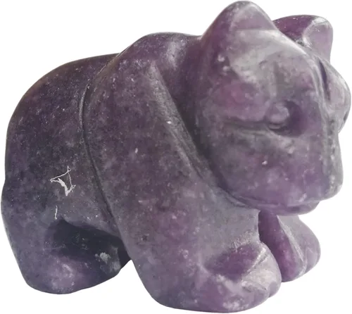 Vista 8 de Figuras naturales de oso de piedra de sangre africana, cristales tallados a mano de 1.5 pulgadas y estatua de piedra curativa para decoración