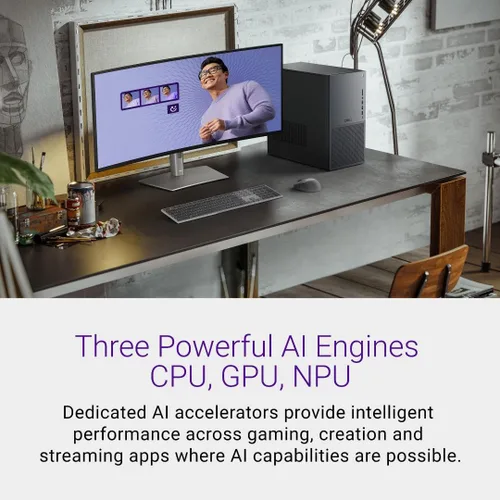 Vista 5 de Dell Tower Plus EBT2250 Desktop - Intel Core Ultra 7 265, SSD de 1 TB, 32 GB de RAM DDR5, Intel UHD, 1 año de servicio in situ y 6 meses de Dell