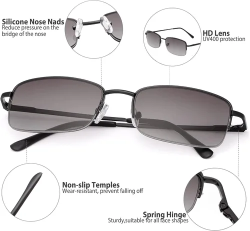 Vista 2 de K.LAVER Lentes de lectura de lente completa, bloqueo de luz azul, protección UV400, lentes de sol con lentes de lectura para hombres y mujeres, 3.5x