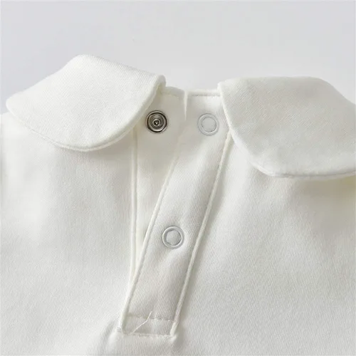 Vista 8 de Camiseta básica de manga larga con cuello Peter Pan para niños y niñas
