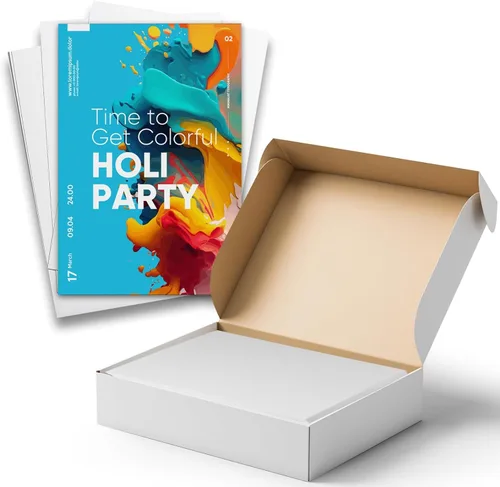 Vista 3 de Hamilco Papel grueso de cartulina blanca – Nota flash en blanco y tarjetas postales – Invitaciones de felicitación estacionarias de 4 x 6 pulgadas