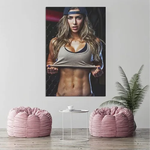 Vista 3 de LEES TOSS Póster de fitness, gimnasio, sexy, musculosa, niña, arte de pared, póster de sala de estar, dormitorio, pintura, pósteres decorativos