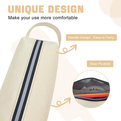 Vista 4 de Fmeida Estuche para lápices estético, bolsa de lápices de gran capacidad, estuche portátil para bolígrafos, oficina, papelería, bolsa de maquillaje