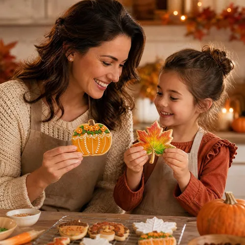Vista 4 de 8 PCS Thanksgiving Cookie Cutter Set with Embossers Turkey Pumpkin Maple Leaf Corn & More 3" Complete Fall Collection