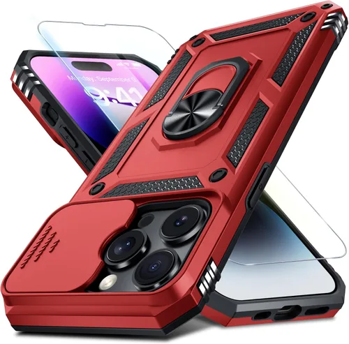 Vista 49 de Janmitta Funda para iPhone 8 Plus/7 Plus/6 Plus, Cubierta de Teléfono con Cubierta Deslizante Integrada para Lente de Cámara + Protector