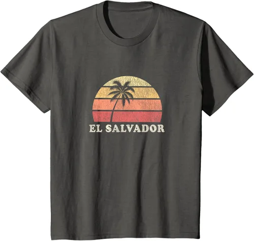 Vista 41 de El Salvador Vintage 70s Retro Throwback Design Camiseta, Azul