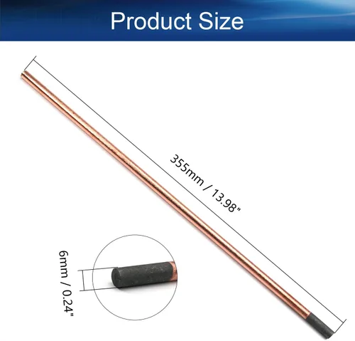 Vista 2 de Bettomshin Cobre recubierto de carbono 0.236x13.976 in carbono Gouging Varillas Copperclad Electrodos 2 unids