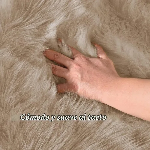 Vista 4 de Latepis - Alfombra rectangular de piel sintética tipo lana de oveja suave y esponjosa de estilo bohemio para sala de estar, dormitorio y residencias