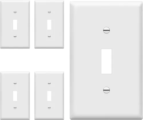 Vista 32 de ENERLITES - Placa de pared con interruptor de palanca sin tornillos, cubierta de interruptor de luz segura para niños, tamaño estándar de 1 gancho