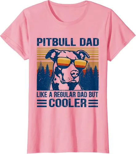 Vista 12 de Camiseta divertida retro de Pitbull Dad Like A Regular Dad But Cooler Gris Oscuro