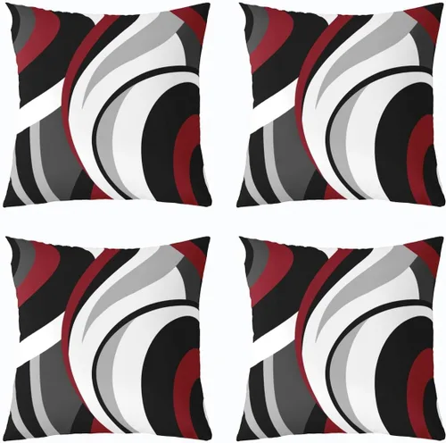 Vista 11 de Castle Fairy Fundas de almohada modernas con estampado de líneas geométricas de doble cara de 16 x 16 pulgadas, fundas de almohada de espirales