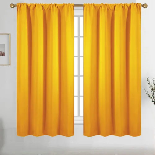 Vista 16 de Diraysid Cortinas opacas beige para dormitorio y sala de estar, cortinas con aislamiento térmico para oscurecer la habitación, 42 x 63 pulgadas, 2