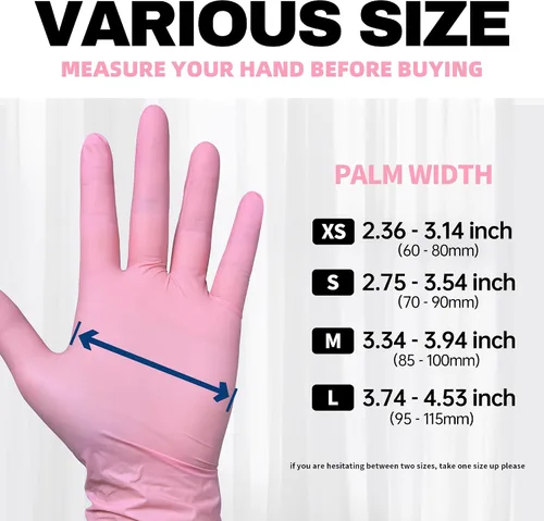 Vista 7 de Beastek Nitrile Disposable Exam Gloves, 4Mil 100 Ct Powder-Free Latex-Free Food-Safe for Cooking Medical Esthetician, Orchid
