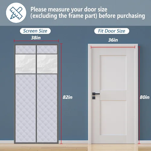 Vista 2 de Cortina de puerta con aislamiento térmico magnético visible para 36 x 80 pulgadas Door Soundproof Windproof Insulation Doorway Curtain with