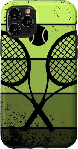 Vista 29 de Raqueta de jugador de tenis con cancha de pelota de tenis Vintage Retro Case para iPhone 17