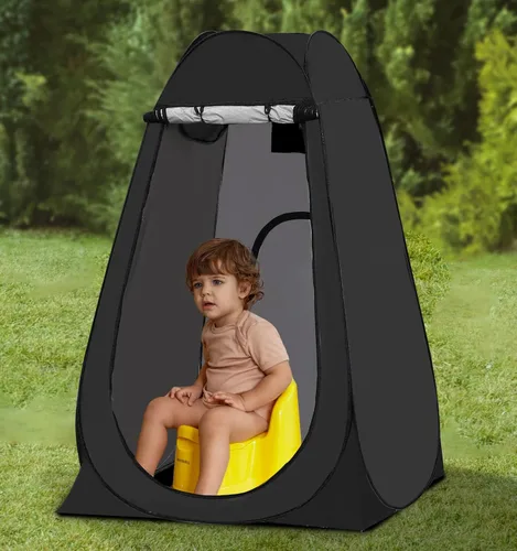 Vista 8 de Carpa portátil emergente de privacidad, carpa para baño al aire libre, inodoro, regadera, campamento, espaciosa, para senderismo, playa, pícnic