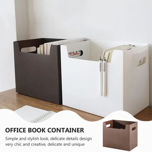 Vista 2 de Cajas de almacenamiento de plástico con asa, canastas plegables para estantes, contenedores de almacenamiento decorativos, impermeables