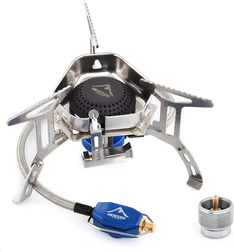 Vista 8 de Widesea Estufa de mochilero 3300W Estufa de camping Quemador de gas portátil con Iginitor Mini Ultraligero Equipo de senderismo Equipo al aire libre