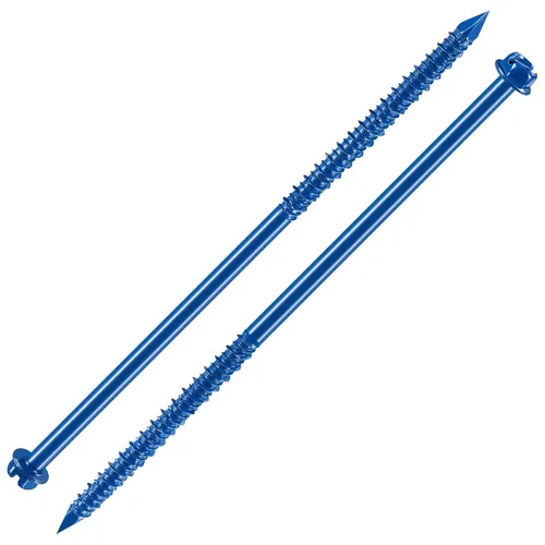 Vista 18 de Wensilon (30 piezas) 1/4 "* 1-1/4" cabeza hexagonal ranurada anclaje tornillo de hormigón cabeza hexagonal azul, utilizado para anclar mampostería