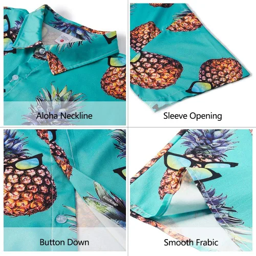 Vista 6 de Goodstoworld Camisas hawaianas con botones novedosas para hombre