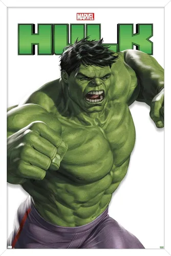 Vista 13 de Trends International Marvel Comics Hulk Feature Series - Póster de pared, 22.4 pulgadas de largo x 14.7 pulgadas, versión enmarcada de madera