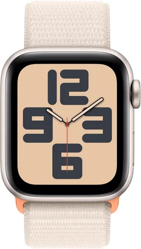 Vista 2 de Apple Watch SE (2ª generación) [GPS 1.575 in] Smartwatch con caja de aluminio Starlight con bucle deportivo Starlight. Monitor de fitness y sueño