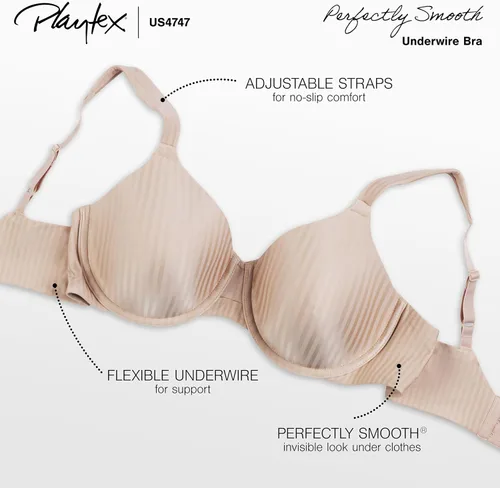 Vista 4 de Playtex Sujetador Secrets 4747 con aros para mujer, suave, cobertura completa, con aros