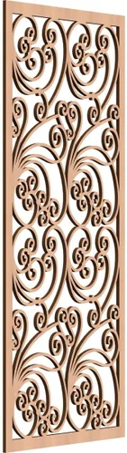 Vista 134 de 9 3/8"W x 24 3/8"H x 1/4"T Marilla Decorativos Paneles de Pared de Madera Calado, Abedul