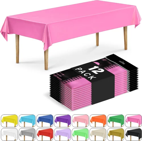 Vista 53 de DecorRack 2 Manteles rectangulares de plástico libres de BPA, 54 x 108 pulgadas, mantel de mesa para comedor, mantel rectangular para fiestas