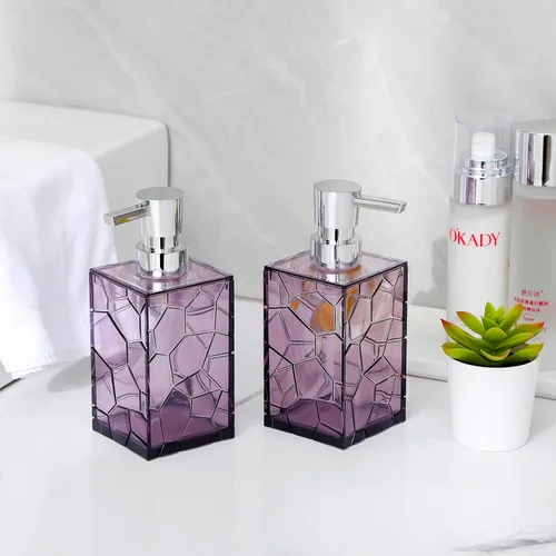 Vista 2 de Dispensador de jabón de manos, botellas de bomba de líquido de plástico acrílico transparente recargables dispensador de loción para decoración