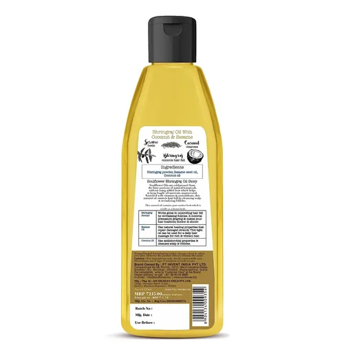 Vista 2 de Soulflower Bhringraj - Aceite para el cabello 100% puro, natural, cuero cabelludo refrescante Coco, sésamo 4.1 fl oz