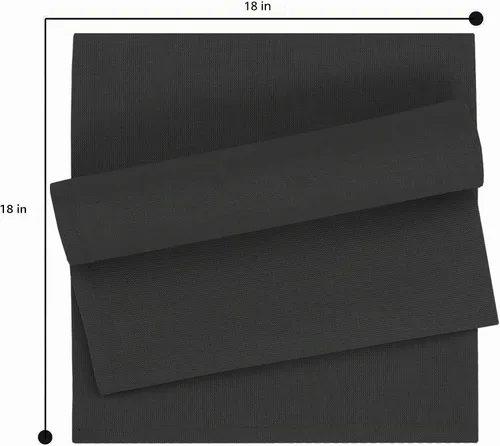 Vista 7 de Ruvanti Juego de 6 Servilletas de Lino, Servilletas de Tela de 18x18 pulgadas, Servilletas de Tela de Mezcla de Algodón y Lino Lavables, Suaves Negro