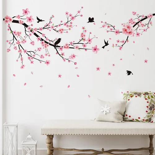 Vista 16 de Zonon 6 calcomanías de pared de flores, calcomanías para despegar y pegar