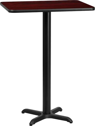 Vista 9 de Flash Furniture Stiles - Mesa rectangular laminada negra de 24 x 30 pulgadas con base de mesa de altura de barra de 22 x 22 pulgadas