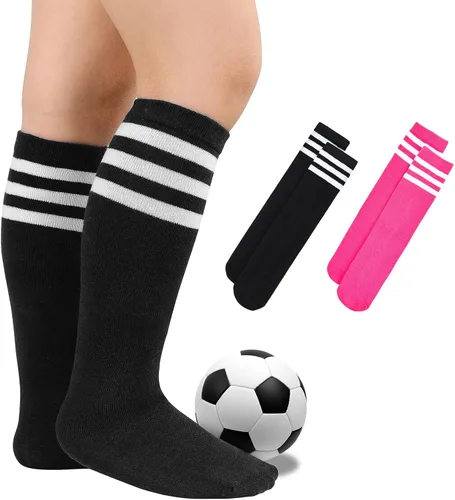 Vista 38 de Century Star Calcetines de fútbol de algodón para niños y jóvenes, calcetines de tubo suave, hasta la rodilla, calcetines deportivos largos