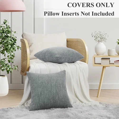 Vista 4 de decorUhome Juego de 2 fundas decorativas de felpilla de primavera de 18 x 18 pulgadas, fundas de almohada cuadradas neutras con textura de granja