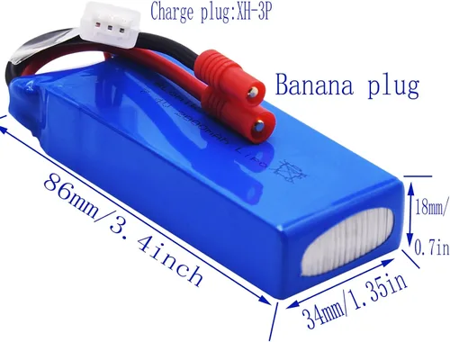 Vista 4 de Batería y cargado con conector plátano Blomiky, 2 uds, 7.4 V, 2000 mAh, para SYMA X8C X8W X8G X8HD X8HW X8HG 506HG JXD 506G Holy HS300 HS400