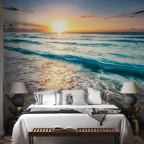 Vista 5 de artgeist Mural de Pared Playa y Mar 77x55 pulgadas - Papel Tapiz Autoadhesivo Despegable y Pegable Removible Adhesivo Grande Lámina Decoración