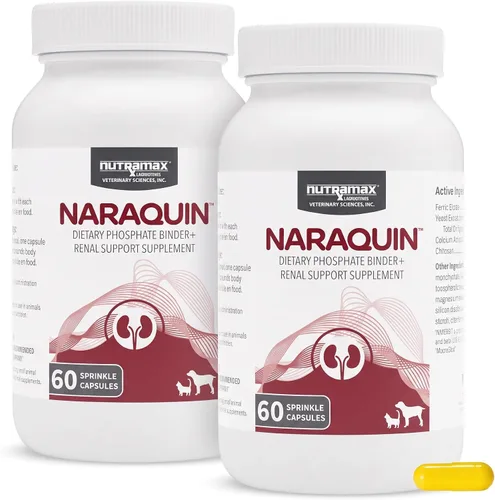 Vista 9 de Nutramax Laboratories NARAQUIN™ Complemento de unión de fosfato dietético + apoyo renal para gatos y perros, 60