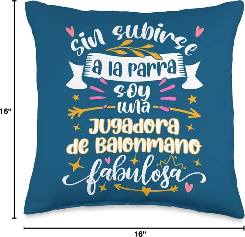 Vista 4 de Regalo Original Para Jugadora de Balonmano Regalos Jugadora de Balonmano Fabulosa Divertido Mujer Balonmanista - Almohada (16 x 16 pulgadas)