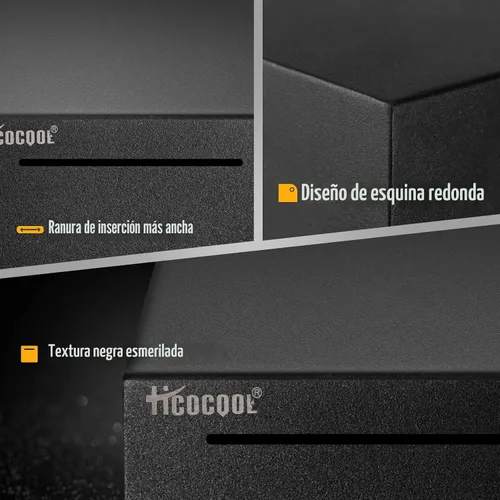 Vista 3 de hicocool Alcancía para adultos debe romperse para abrir, alcancía de acero inoxidable para adultos para dinero real, banco de dinero de metal Negro