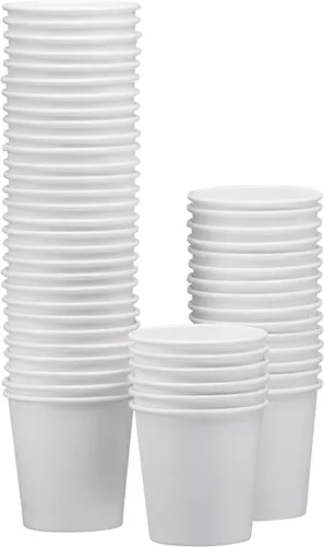 Vista 2 de NYHI Paquete de 200 vasos de papel desechables blancos de 4 onzas, tazas de café frío caliente para jugo de agua, té expreso, ideal para enfriadores